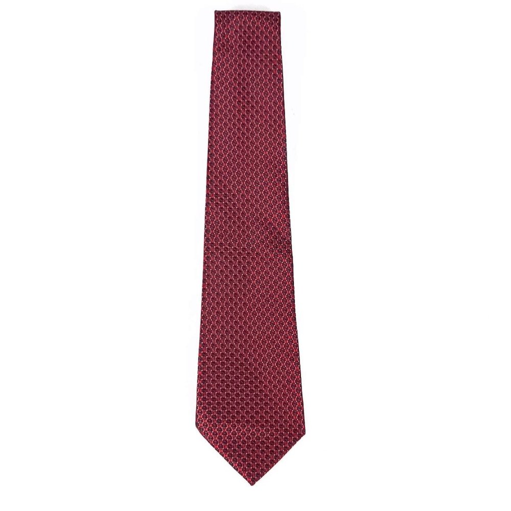Kai Long Mens‎ Silk Necktie Lot 3 Red Burgundy Plaid Geometric Hand Made Ties - Picture 6 of 13